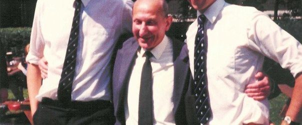 Badger between Fraser Wright and brown a the 1985 Leavers Beer