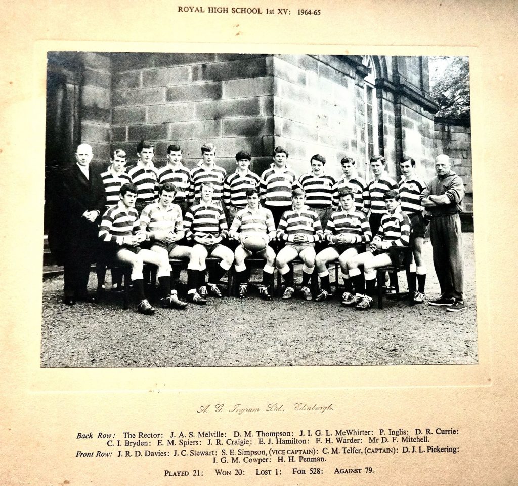 1st XV 1964-65. Played 21 won 20 lost 1