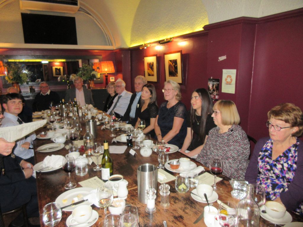 The guests around the table at Davy's Wine Bar